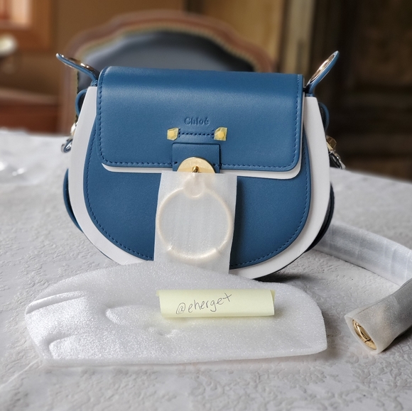 NWT Chloe Blue Small Tess Bag - Picture 1 of 7